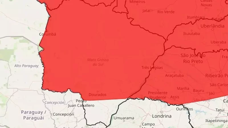 Onda de Calor Implacável: Mato Grosso do Sul Registra Temperaturas Acima dos 42°C e Alerta Vermelho é Emitido