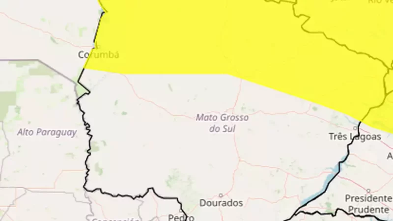 Alerta Meteorológico Permanece para 25 Municípios de Mato Grosso do Sul devido à Ameaça de Fortes Chuvas e Rajadas de Vento