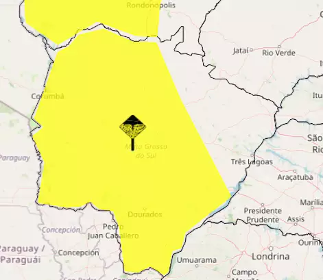 Inmet Alerta para Tempestade em 69 Municípios de MS com Possibilidade de Fortes Chuvas e Ventos