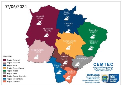 Sexta-feira tem previsão de tempo firme, com sol e baixa umidade do ar em Mato Grosso do Sul