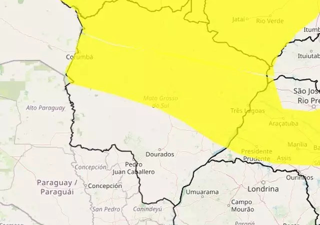 Alerta meteorológico: temporais previsto em Campo Grande e mais 40 cidades