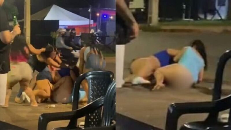 Briga entre duas mulheres é registrada em frente a conveniência no Nova Lima