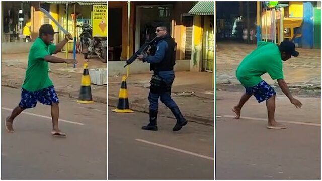 Homem em surto é baleado pela PM após agredir familiares e avançar contra policiais em Ivinhema