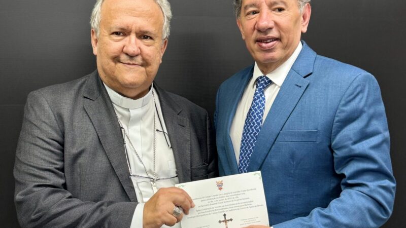 Dom Dimas convida presidente da ALEMS para abertura do “Jubileu das Autoridades” em Campo Grande