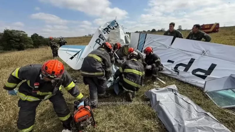 Avião cai em área rural de São José do Rio Preto e deixa duas vítimas fatais