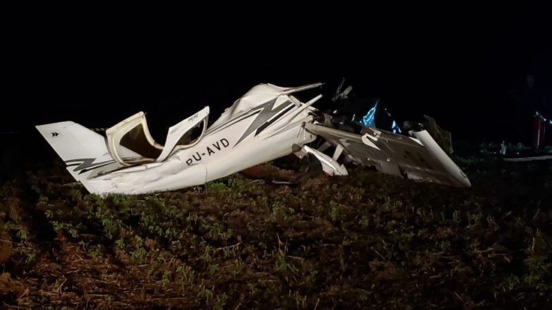 Queda de avião em fazenda de Aquidauana deixa quatro mortos
