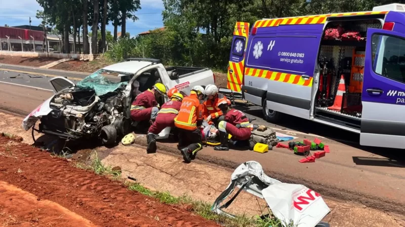 Colisão frontal na BR-163 deixa motorista ferido e provoca congestionamento em Campo Grande