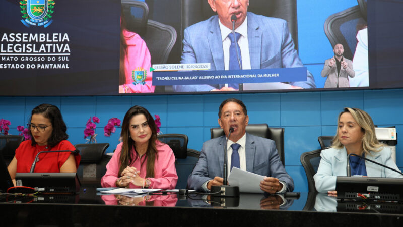 ALEMS homenageia mulheres com entrega do Troféu Celina Jallad e reforça combate à violência