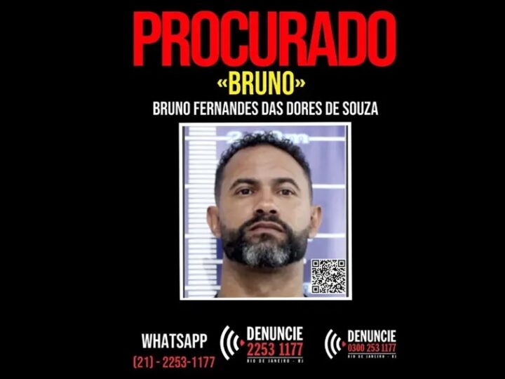 Disque-Denúncia divulga cartaz de procurado do goleiro Bruno por descumprir liberdade condicional