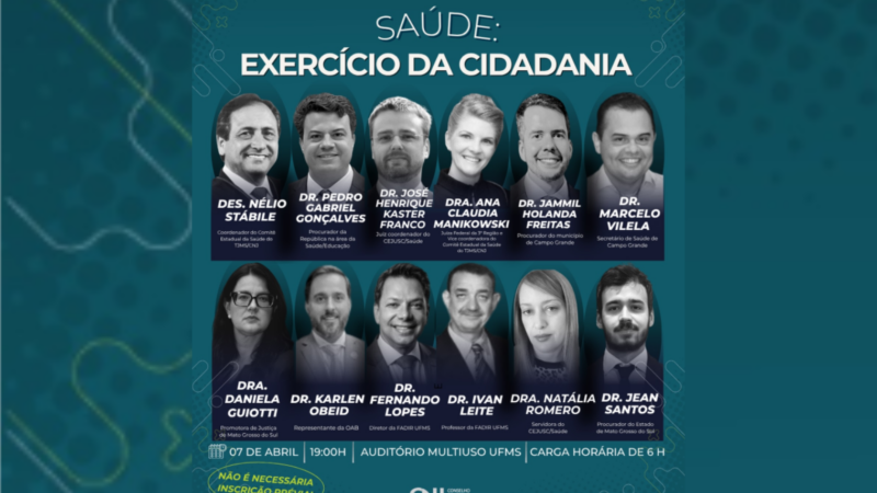 TJMS promove evento sobre cidadania e saúde nesta terça na UFMS