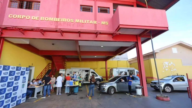 Drive-thru da vacina contra gripe segue até quinta no Corpo de Bombeiros em Campo Grande