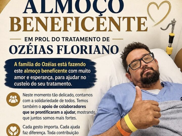 Almoço beneficente em Rio Negro é promovido para auxiliar tratamento de Ozéias Floriano contra câncer ultrarraro