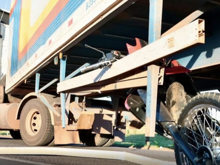 Motociclista e garupa ficam em estado grave após colisão com carreta no macroanel de Campo Grande