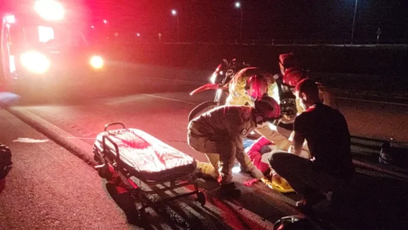 Motociclista sofre acidente na BR-163 e é socorrido com feriado