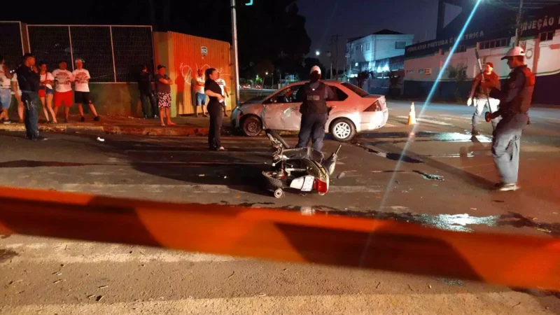 Motociclista sofre traumatismo craniano após acidente durante a madrugada em Campo Grande