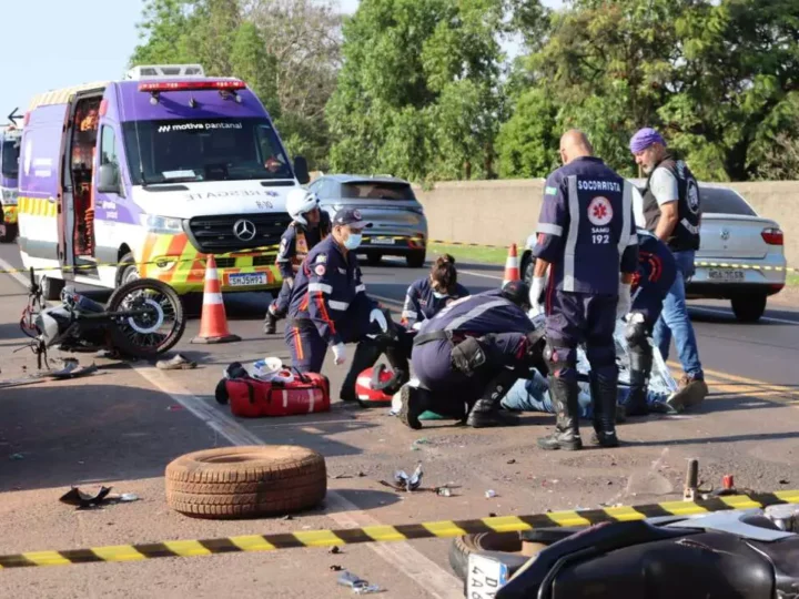 Motociclista morre após colisão com S10 na BR-163, em Campo Grande