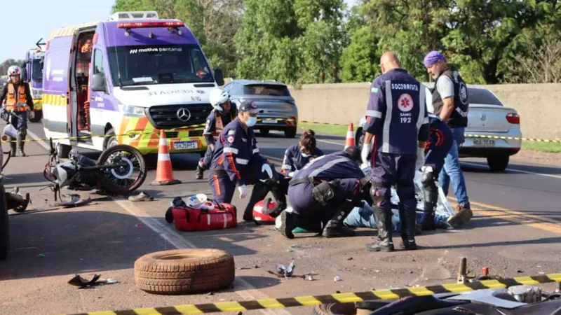 Motociclista morre após colisão com S10 na BR-163, em Campo Grande